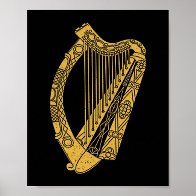 Affiche Drapeau de la Harpe d'Irlande Drapeau Symbole de l (Devant)
