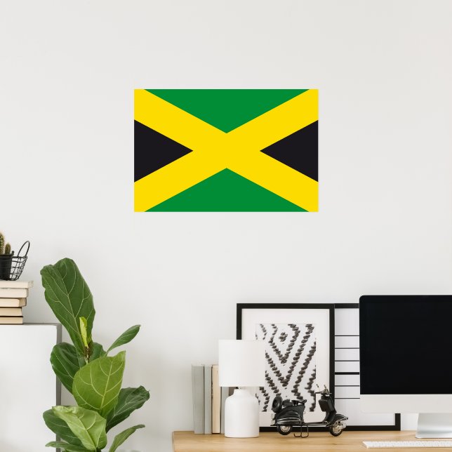 Affiche drapeau de la Jamaïque (Bureau à domicile)
