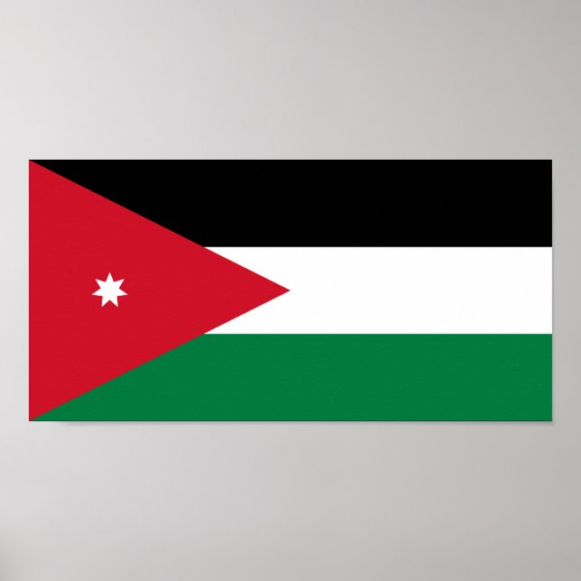 Affiche Drapeau de la Jordanie (Devant)