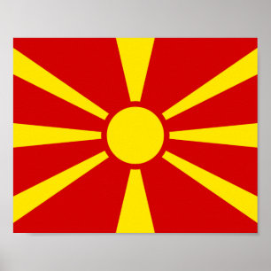 Affiche Drapeau de la Macédoine du Nord