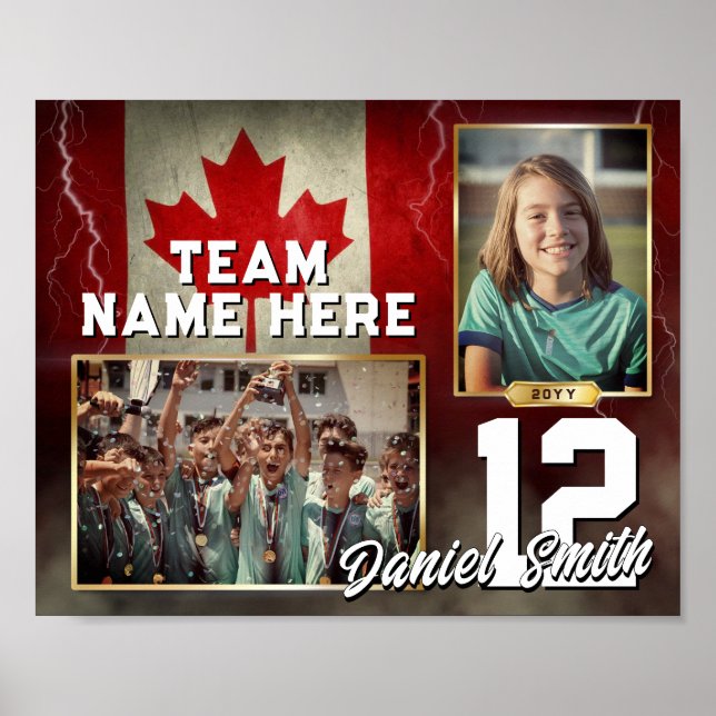 Affiche Drapeau de la mémoire sportive personnalisée Modèl (Devant)