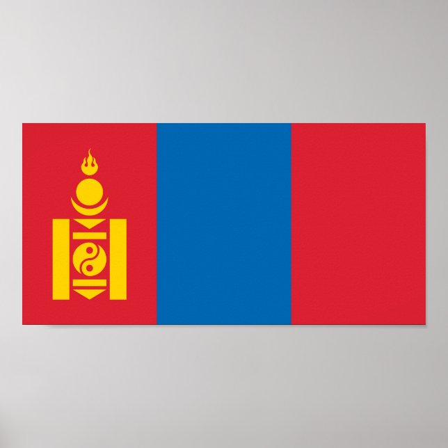 Affiche Drapeau de la Mongolie (Devant)