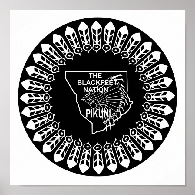 Affiche Drapeau de la nation Blackpieds (Devant)