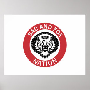 Affiche Drapeau de la nation Sac et Fox Oklahoma