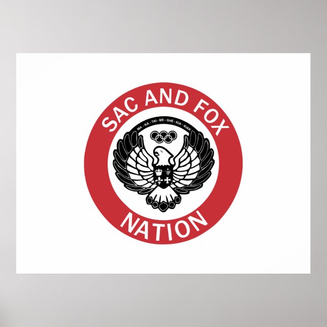 Affiche Drapeau de la nation Sac et Fox Oklahoma (Devant)