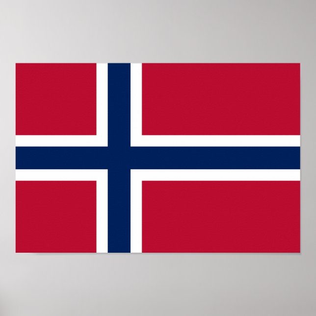Affiche Drapeau de la Norvège (Devant)
