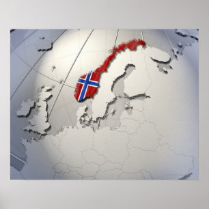 Affiche Drapeau de la Norvège