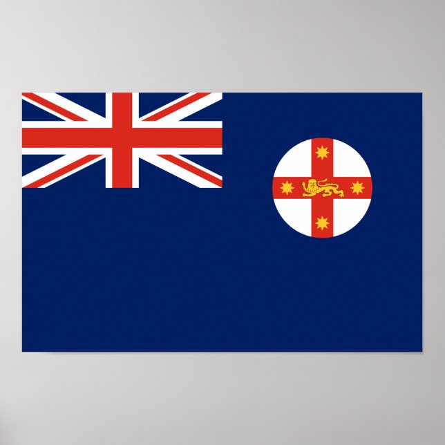Affiche Drapeau de la Nouvelle-Galles du Sud, Australie (Devant)