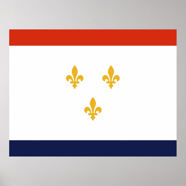 Affiche Drapeau de La Nouvelle-Orléans (Devant)