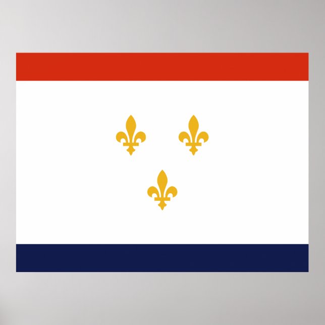 Affiche Drapeau de La Nouvelle-Orléans (Devant)