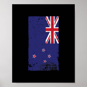 Affiche Drapeau de la Nouvelle-Zélande Fierté Kiwi Voyage