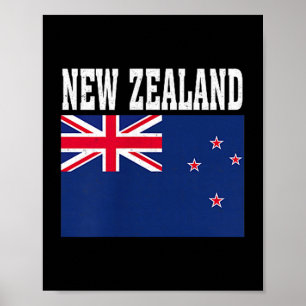 Affiche Drapeau de la Nouvelle-Zélande souvenir patriotiqu