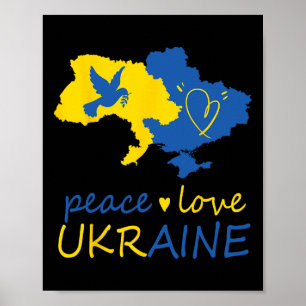 Affiche Drapeau de la Paix avec l'Ukraine, Amour de l'Ukra