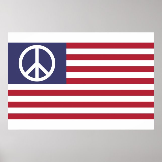 Affiche Drapeau de la paix des États-Unis (Devant)