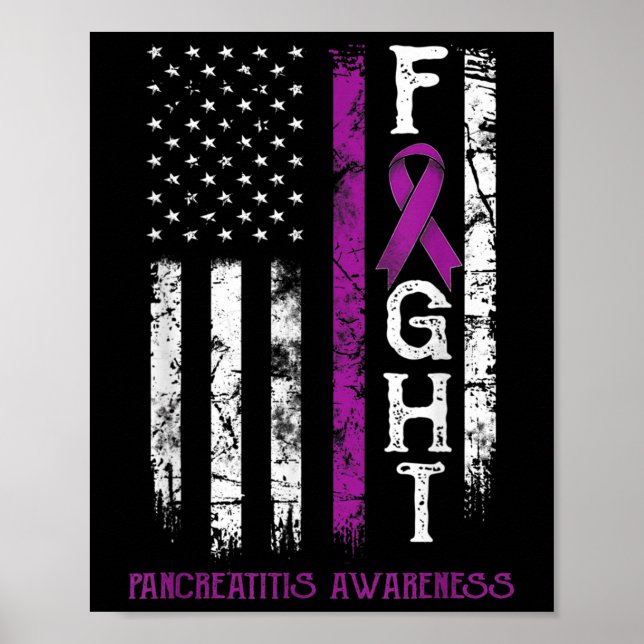 Affiche Drapeau de la Pancréatite Warrite Us (Devant)