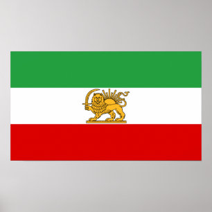 Affiche Drapeau de la Perse / Iran (1964-190) - ♥ 80000000
