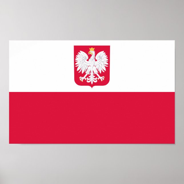 Affiche Drapeau de la Pologne (Devant)