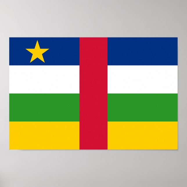 Affiche Drapeau de la République centrafricaine (Devant)