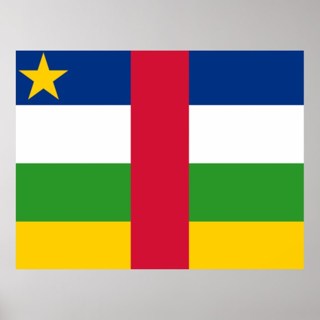 Affiche Drapeau de la République centrafricaine (Devant)