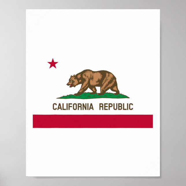 Affiche Drapeau de la République de Californie Patriotique (Devant)