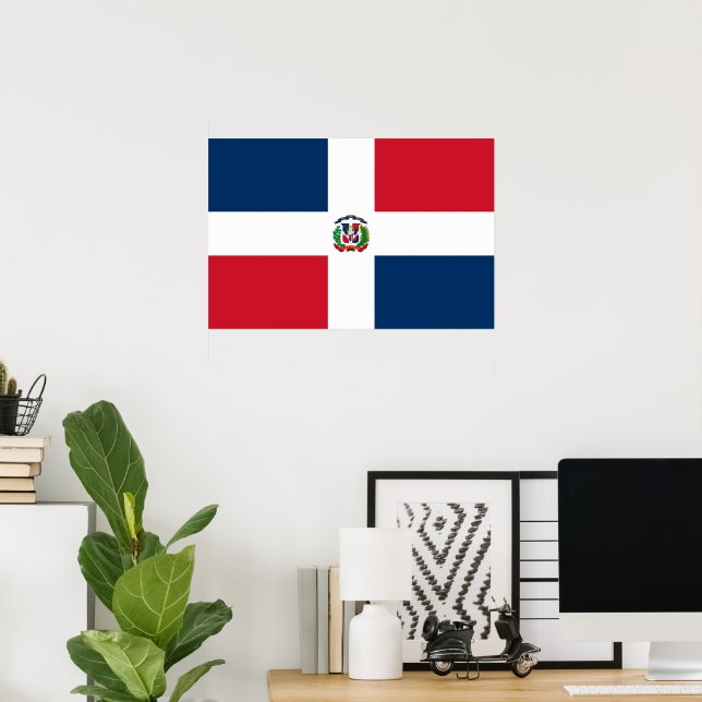Affiche Drapeau de la République Dominicaine (Bureau à domicile)