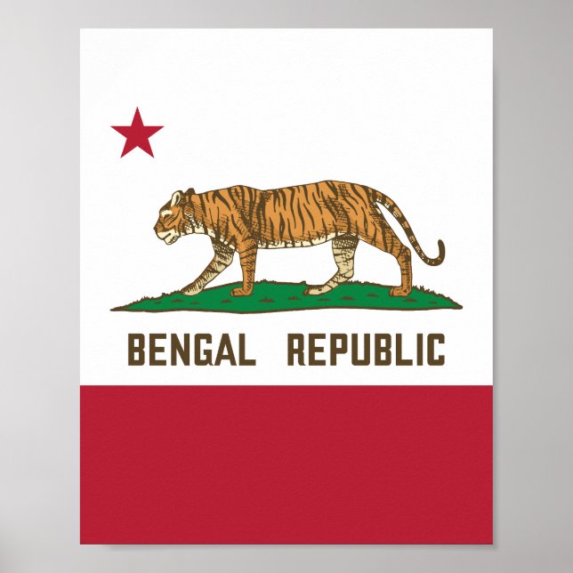 Affiche Drapeau de la République du Bengale de Tiger (Devant)