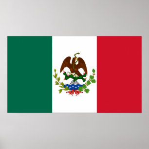 Affiche Drapeau de la République mexicaine 1835, Mexicanos