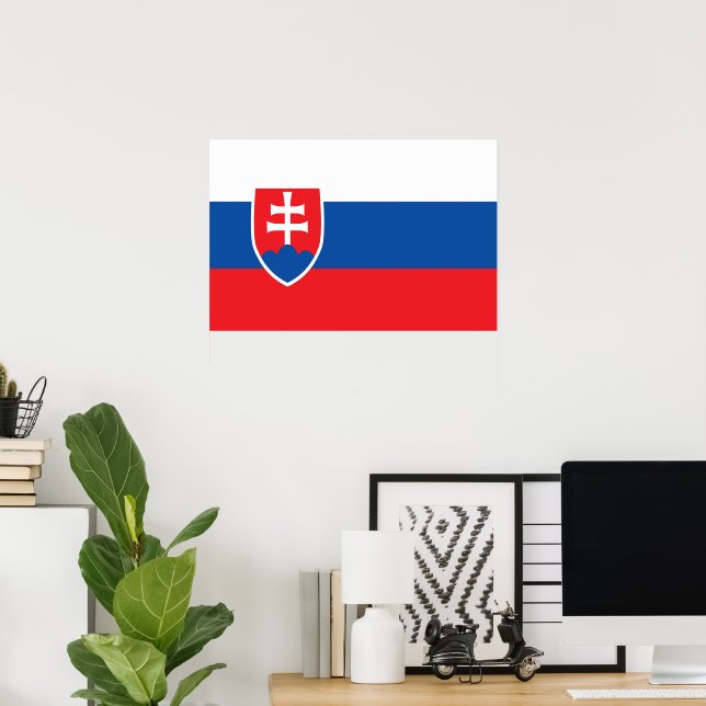 Affiche Drapeau de la Slovaquie (Bureau à domicile)