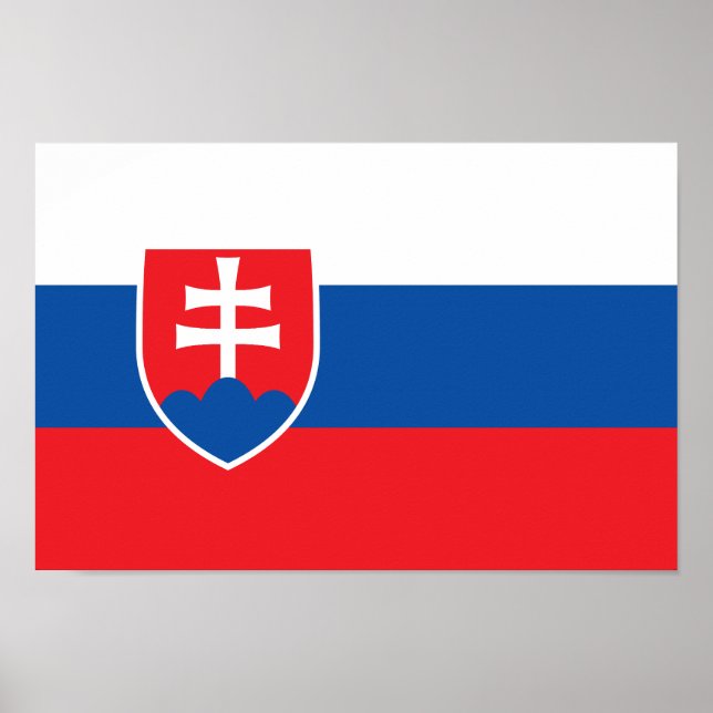 Affiche Drapeau de la Slovaquie (Devant)