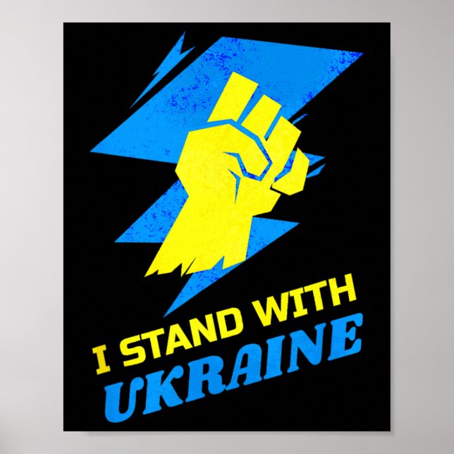 Affiche Drapeau de la solidarité avec l'Ukraine Anti-Pouti (Devant)