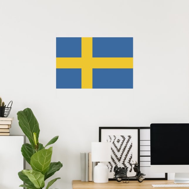 Affiche Drapeau de la Suède (Bureau à domicile)
