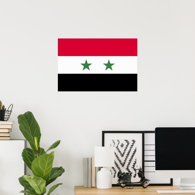 Affiche Drapeau de la Syrie (Bureau à domicile)