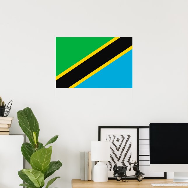 Affiche Drapeau de la Tanzanie (Bureau à domicile)