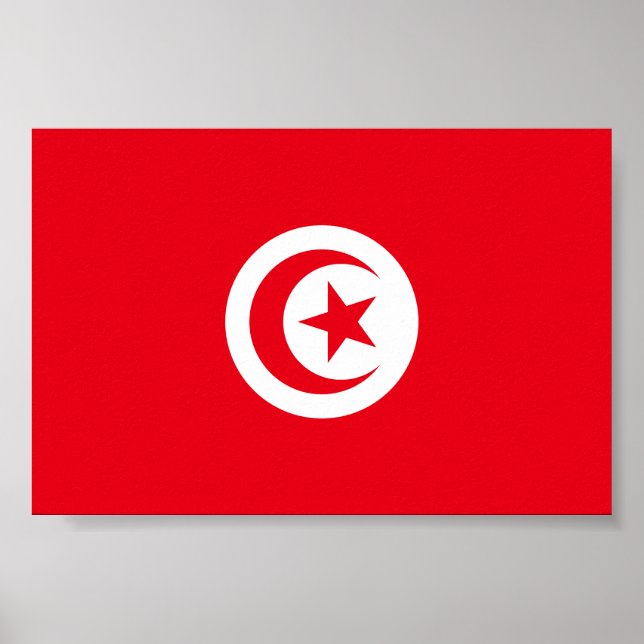 Affiche Drapeau de la Tunisie (Devant)
