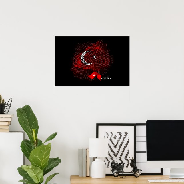 Affiche Drapeau de la Turquie (Bureau à domicile)