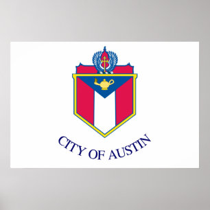 Affiche Drapeau de la ville d'Austin (Texas)