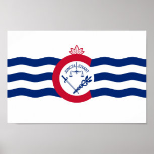 Affiche Drapeau de la ville de Cincinnati