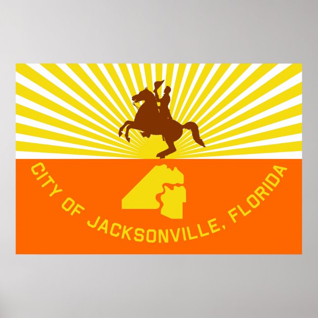 Affiche Drapeau de la ville de Jacksonville Floride États- (Devant)