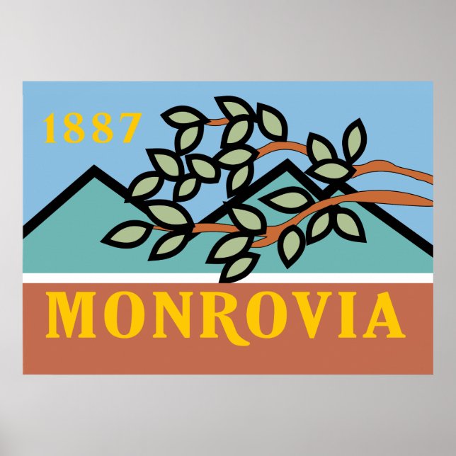 Affiche Drapeau de la ville de Monrovia (Devant)