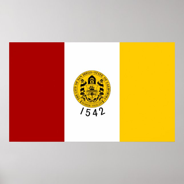 Affiche Drapeau de la ville de San Diego (Californie) (Devant)