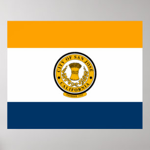 Affiche Drapeau de la ville de San José (Californie)