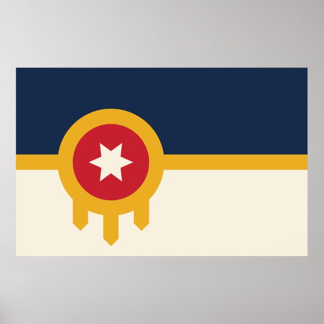Affiche Drapeau de la ville de Tulsa, Oklahoma (Devant)