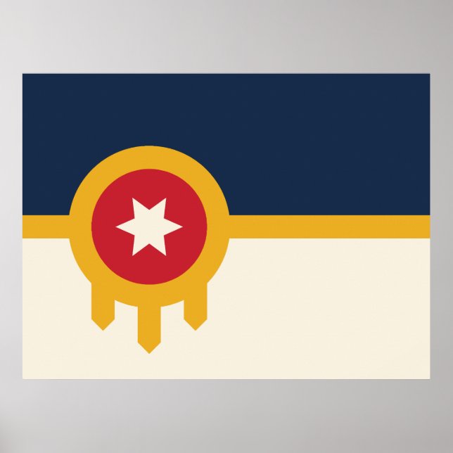 Affiche Drapeau de la ville de Tulsa, Oklahoma (Devant)