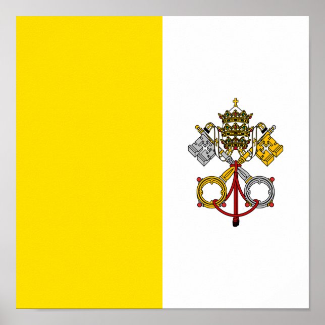 Affiche Drapeau de la ville du Vatican (Devant)