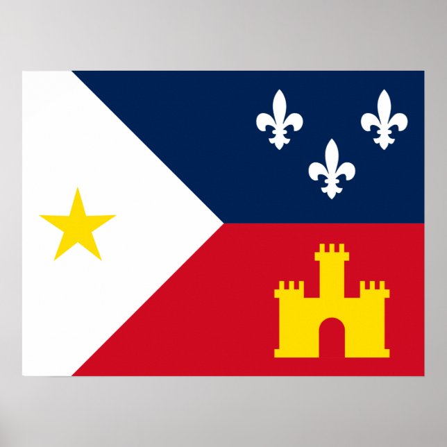 Affiche Drapeau de l'Acadiana (Devant)