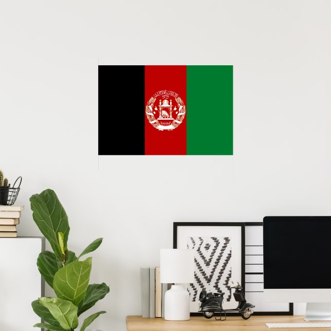 Affiche Drapeau de l'Afghanistan (Bureau à domicile)