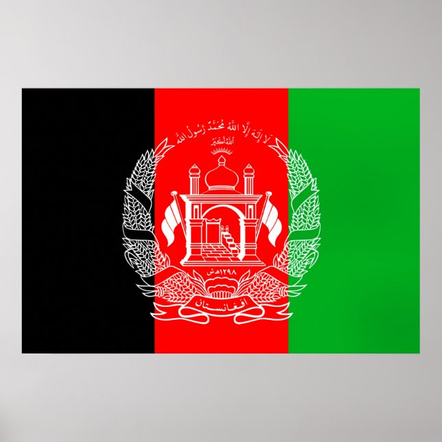 Affiche Drapeau de l'Afghanistan (Devant)
