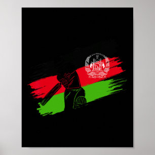 Affiche Drapeau de l'Afghanistan Fan de cricket afghan Jou