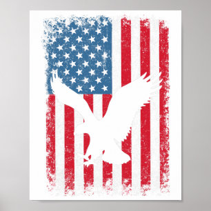 Affiche Drapeau de l'aigle américain du 4 juillet Indépend