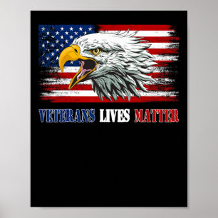 Affiche Drapeau de l'aigle américain vétéran grincheux Li